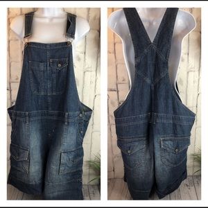 Motherhood jean shorts overalls large